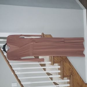 Nude maxi long sleeves JLO wrapped dress
